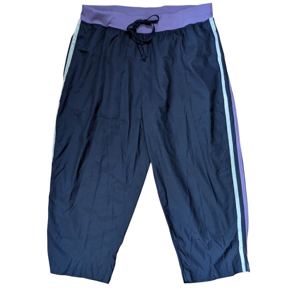 Jms Just My Size Capri Pants Women's 18-20 Hanes Navy Polyester Elastic Waist